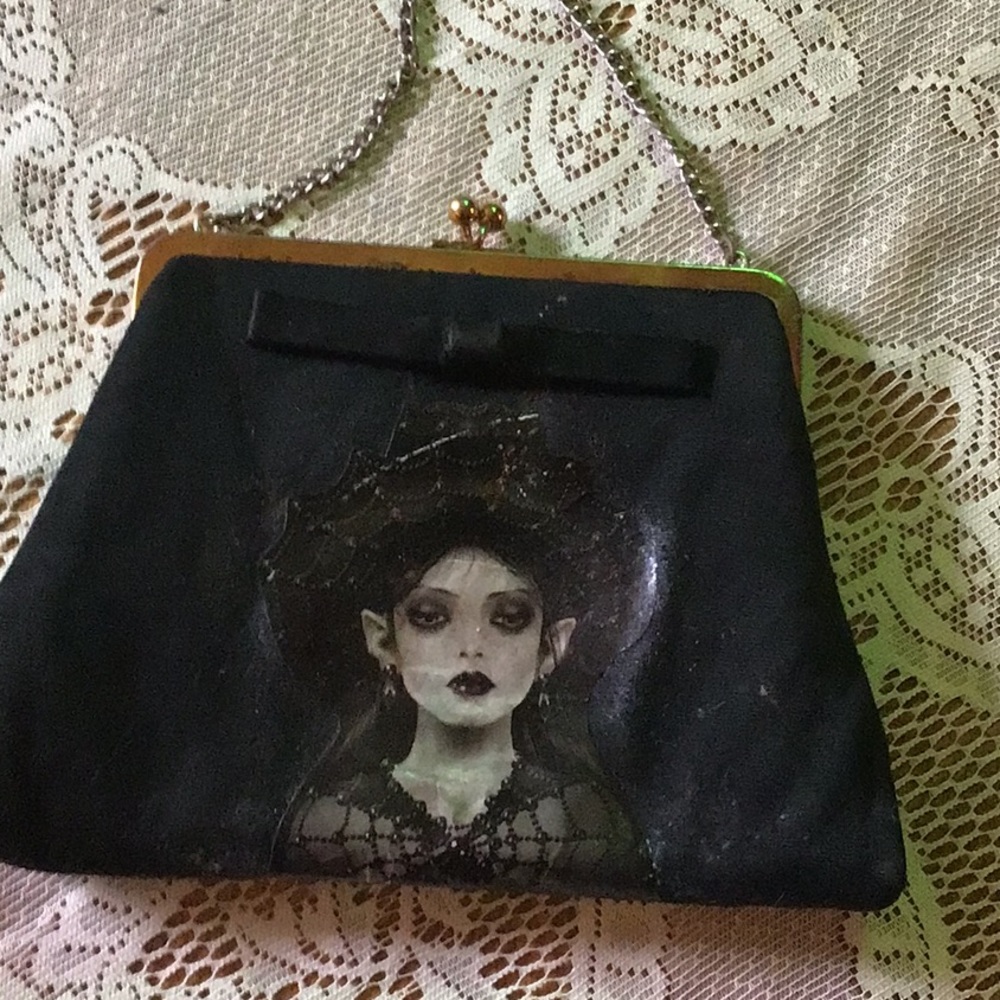 OOAK  witch vintage recycled hand bag purse